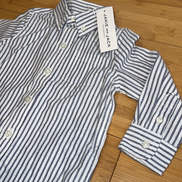NWT Janie and Jack striped button down 12-18 months - Picture 3 of 5